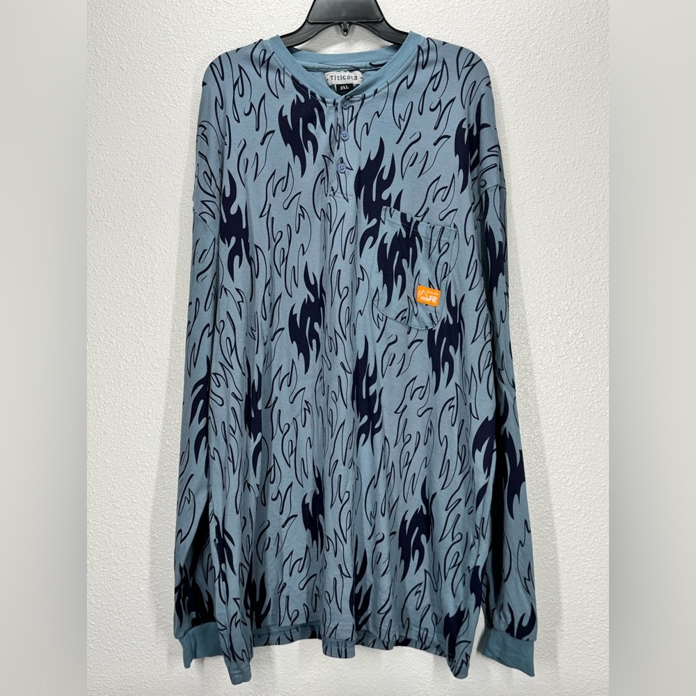 Titicaca FR Fire Resistant Long Sleeve Henley Shirt 3XL / XXXL Flame Print